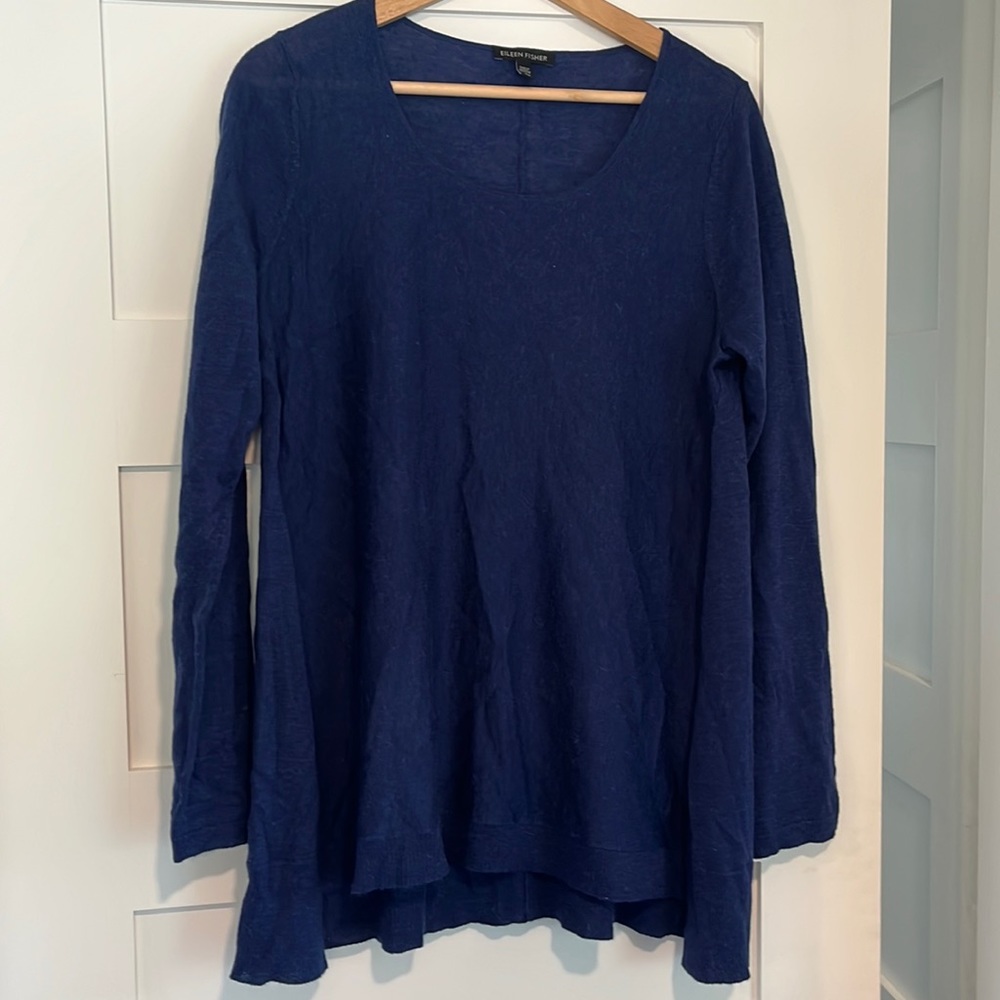 EILEEN FISHER ALPACA WOOL Scoop Neck Pullover Sweater